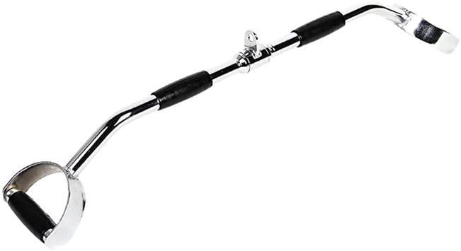 LAT Pull Down Bar With Handls Cable Machine Attachment DIY 27in Bar Wide Grip D Handle With Solid Steel Straight Bar Rubber Handgrips Home Gym Muscle Strength Size 88cm