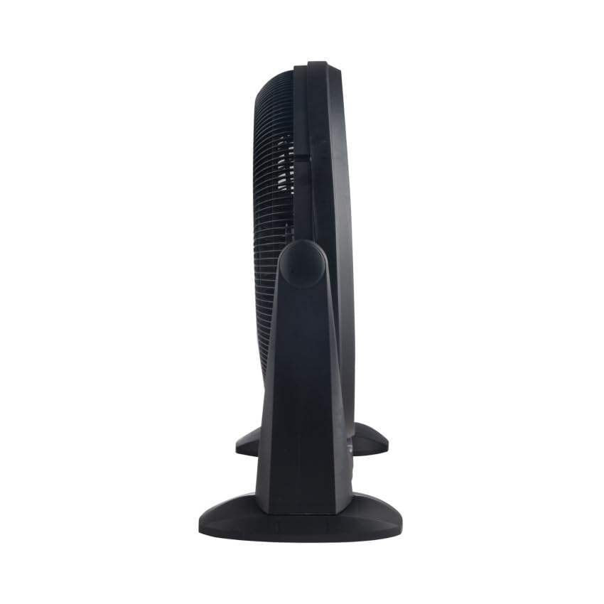 Genérico Ventilador de Suelo Industrial Negro, 50 cm, 80W, Motor DC, 3 Velocidades, Oscilante 160°, Área de Cobertura 25–40 m²