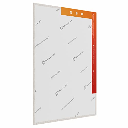 Image of Scholar Art Hobby Series 04 Oz (230 GSM) 100% Cotton Canvas Panel Board for Painting (White Blank Canvas Boards for Acrylic Paint, Oil Paint, Wet & Dry Media) | 08 inchx10 inch (20x25 cm), Pack of 4