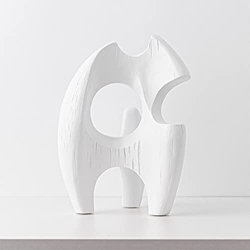 Lrenkey Skulpturen Statuen Für Wohnkultur - Moderne Geometrische Unregelmäßige Flammenförmige Ornamente, Nordisches Wohnzimmer Couchtisch Einrichtungszubehör,2,20X20X29Cm Cover