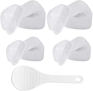 suchkawe 5PCS Triangular Plastic Sushi Rice Ball Maker Mould with Rice Spoon, Onigiri Rice Shape DIY Tools Kitchen Gadgets Stuff Transparent Bento Accessories for Restaurants, Japanese Cuisine, Home