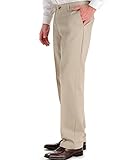 Lee Men's Stain Resistant Relaxed Fit Flat Front Pant, Khaki, 38W x 32L