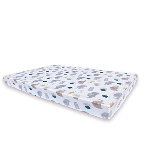 Jarosy Ultra Soft Crib Sheets Fitted 3 Pack, 9'' Deep Pocket Baby Boys Sheets For Standard Crib And Toddler Bed Mattress, Luxurious Toddler Sheets Set, Dinosuar & Elephant #TOP2
