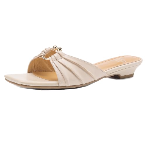Mules femme en cuir confortables et sandales ouvertes élégantes pour l'été