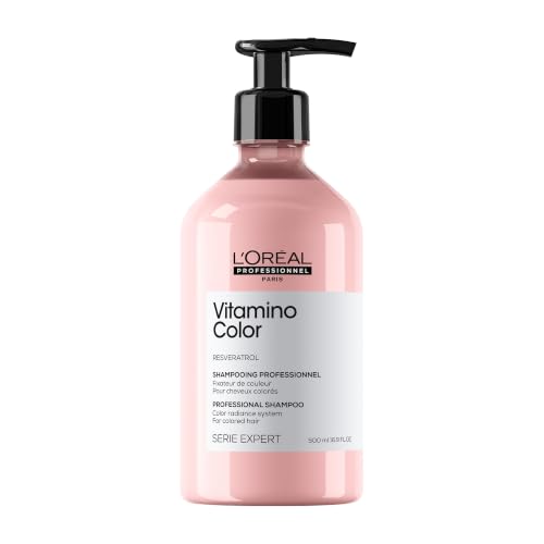 LOréal Professionnel Vitamino Color Shampoo | schützt und bewahrt die Haarfarbe | verhindert Schäden | verleiht Lebendigkeit und verbessert den Glanz | für gefärbtes Haar | 500 ml
