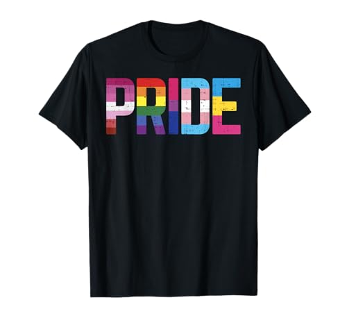 Pride LGBT Vintage Symbol Month Support Flag Colors Gift Camiseta