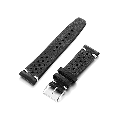 Bracelet montre cuir imperméable anti transpirant noir ultra respirant