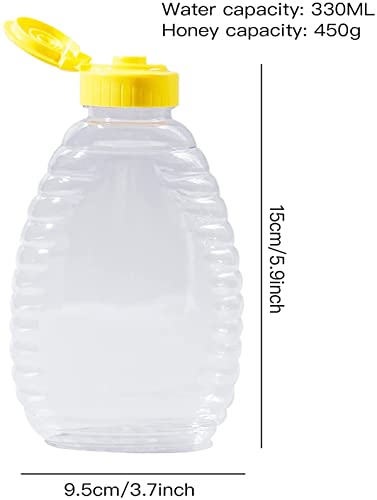 Rocutus Honey Jar Honey Bottles,6 Pack 15Oz Plastic Honey Jar Empty Squeeze Honey Bottle Container Squeeze Honey Bottle With Leak Proof Flip-Top Caps For Storing And Dispensing #TOP6
