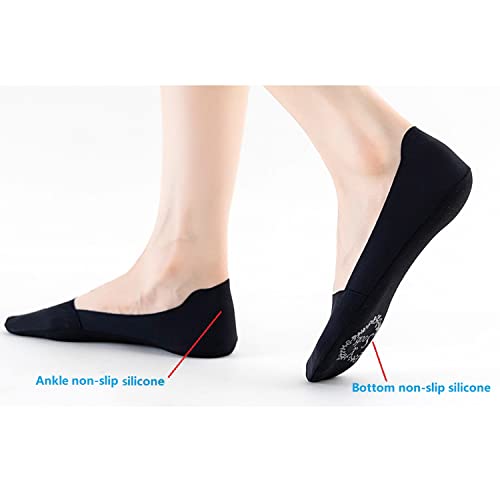 Image of VFM 6 /8 Pairs Women's No Show Ultra Low Cut Liner Socks - Ice Feeling, Non-Slip, Invisible, Thin