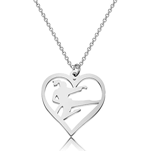 MYOSPARK Taekwondo Girl Necklace Taekwondo Lovers Gifts Martial Arts Gift Taekwondo Gifts for Taekwondo Girl (UK Taekwondo Girl NL) Cover
