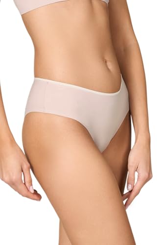 Goldenpoint Ropa interior para mujer – Parte baja del conjunto íntimo – Brasileña cadera media Essential de microfibra, Rosa, M