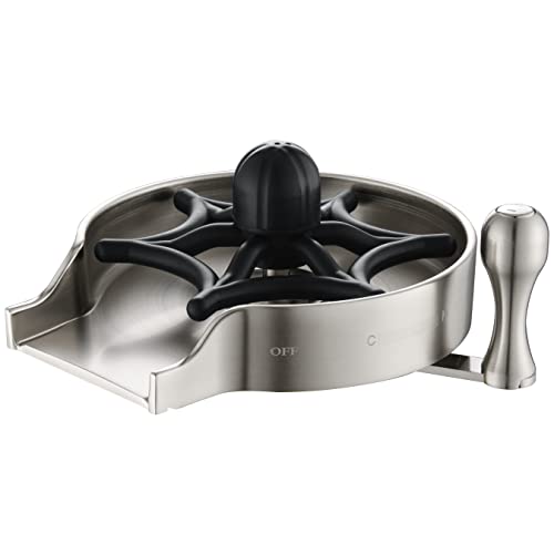 J-Hva Glass Rinser For Kitchen Sink - Hot And Cold Switching 360° Rotary Cup Washer, Quick Cup Rinser Faucet Cleaner Bottle Washer For Bar Automatic Flushing, Brushed Nickel #TOP13