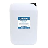 Hexeal Deionised Water 25L – 25L of Deionised Water for Steam Irons, Car Batteries, Windscreen Fluid & Antifreeze – Demineralised Water, Reduces Limescale Deposits & Water Stains – For Lab Use