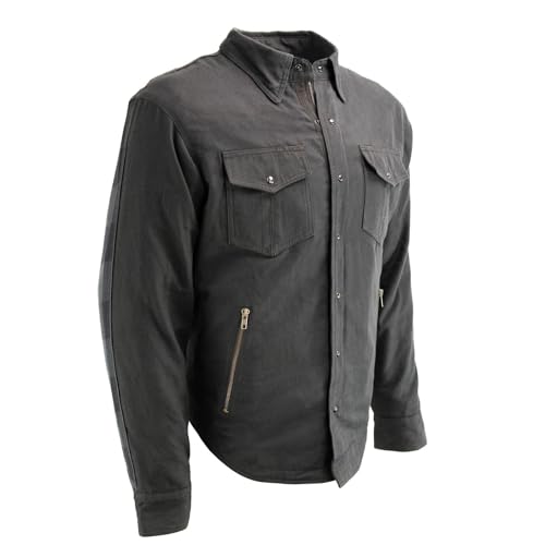 Milwaukee Leather | Men's Denim/Plaid Flannel Biker Shirt With CE