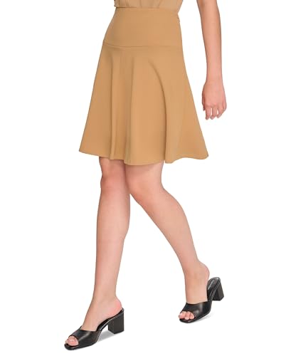 Calvin Klein Womens Petites Crepe Mini Skirt Tan 8P2