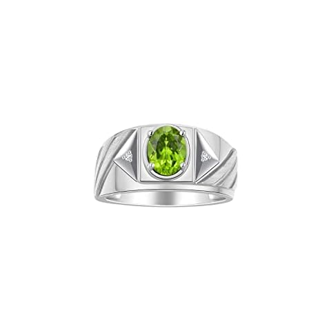 Rylos Sterling Silver Men's Ring with Gemstone Cover