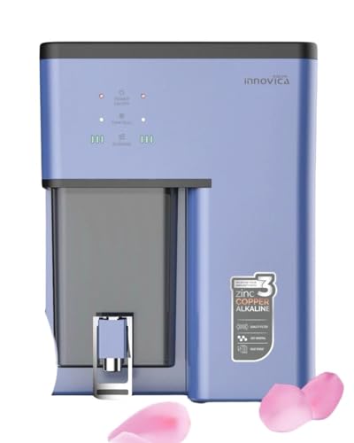 Image of Aqua Innovica RO Water Purifier with RO + Active Copper with Alkaline Technology | 7 Stage Purification |10 Litre Storage | Capacity 12 Litre per hr. | UV LED (Metallic Steel Blue)