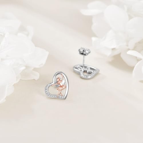 Boucles d'oreilles de ballet en argent massif ciselé main - 5