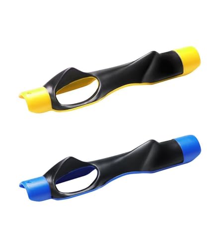 FVVWVV 2 Pcs Golf Grip Trainer, Lightweight Golf Training Aid to Help Train Correct Hand Position, Right Hand Golf Swing Trainer, Yellow/Blue