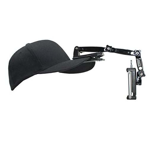 Livestream Gear Hat Clip Mount for Live Streaming, Video, Hands Free, or Vlogging. Includes Hat Clip, Extension Set, and Phone Holder. Hat Not Included. (Md. Phone Holder)