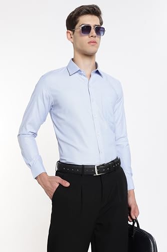 Image of Men's Solid Formal Shirt | Premium Cotton Rich Full Sleeves Shirt | Comfort Fit Office Wear Shirt with Single Chest Pocket | Stylish Casual & Formal Shirt for Men