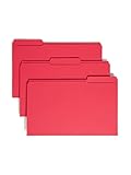 Smead File Folder, Reinforced 1/3-Cut Tab, Legal Size, Red, 100 per Box (17734)