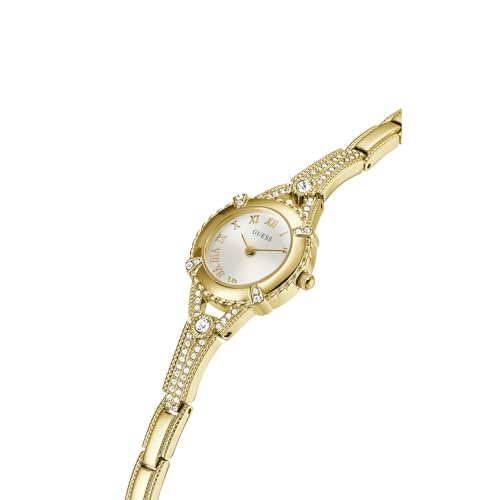 GUESS Sportuhr aus Silikon, 40 mm, goldfarben, Vintage Damenuhr aus Edelstahl – Ansicht 4
