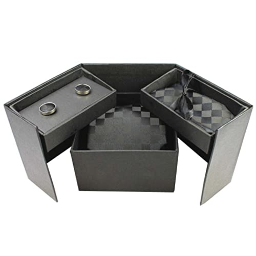 Set de Corbata con Gemelos y Caja de Regalo para Hombre