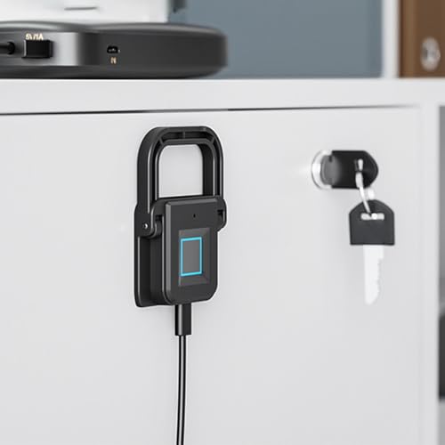 Sarini Smart Fingerprint Drawer Lock, Biometric Home Office Bedside Locker Password Lock, Black - Image 6