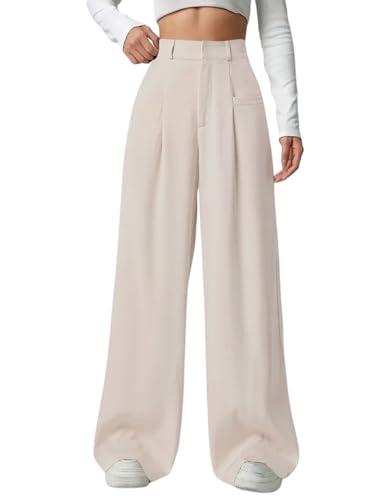 GRECIILOOKS Trousers for Woman | Womens High Rise High Waist Flared Korean Style | Formal Pant for Women Office Wear| Track Pants for Womans Elegant for College & Events (Available in Plus Size)