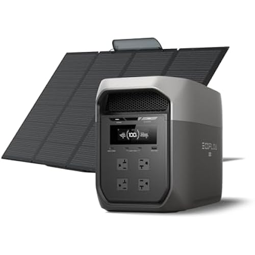 EF ECOFLOW DELTA 3 MAX Portable Power Station with 400W Solar Panel, 2048Wh