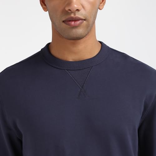 Calvin Klein Herren Sweatshirt Badge Crew Neck aus Baumwolle, Blau (Ink), XS – Ansicht 6