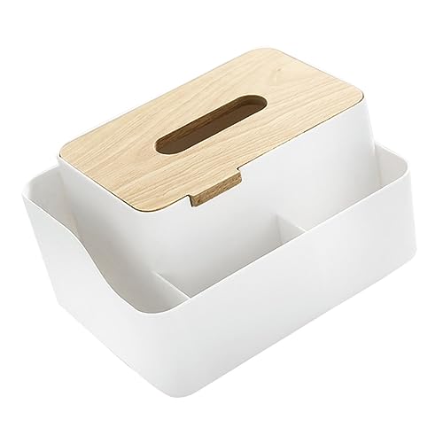 SOLUSTRE Simple Design Plastic Storage Box Tissue Box Napkin Holder Multi-Purpose Container Storage for Office Kitchen Home