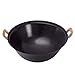 DLT Wok żeliwny 30 cm, nieprzywierający garnek do gotowania, gotowana patelnia wok z dwoma uchwytami do azjatyckiego mieszania