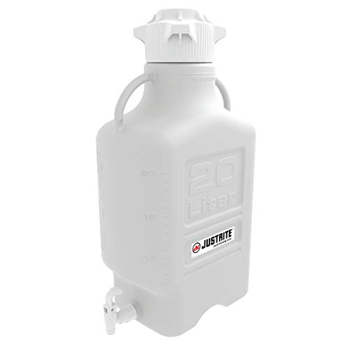 Justrite 12941 Poly Carboy with Spigot, 20L, 120mm Cap