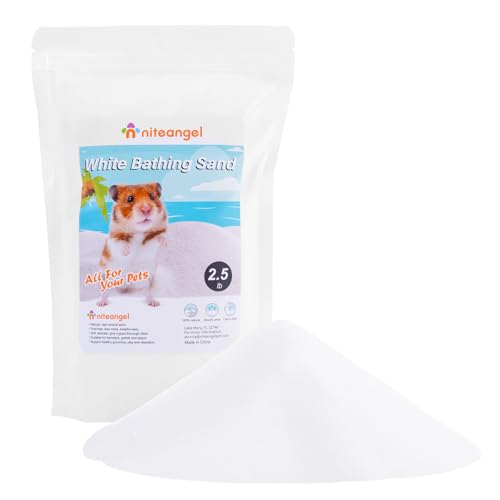 Image of Niteangel Hamster Desert Bath Sand | No-Dust Bath or Potty Litter for Hamster Chinchillas Gerbil Mice Degu or Other Small Pets (White Sand, 2.5LB /40oz)