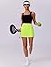 PINSPARK Womens Tennis Skirts Stretchy Athletic Skorts Tummy Control Skort Skirts A-line Cute Sports Skirts, Neon Green Medium