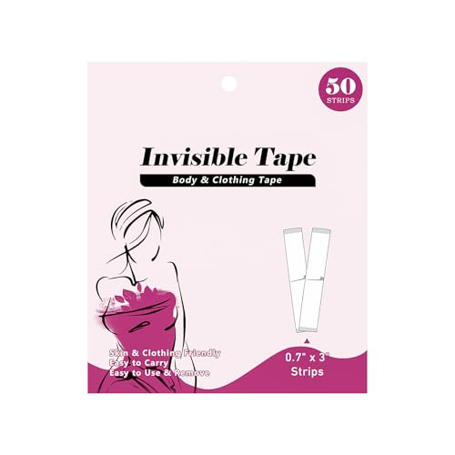 50-Strips Fashion Double Sided Tape - Strong Body Adhesive for Clothes & Skin Waterproof, No Residue, Hypoallergenic