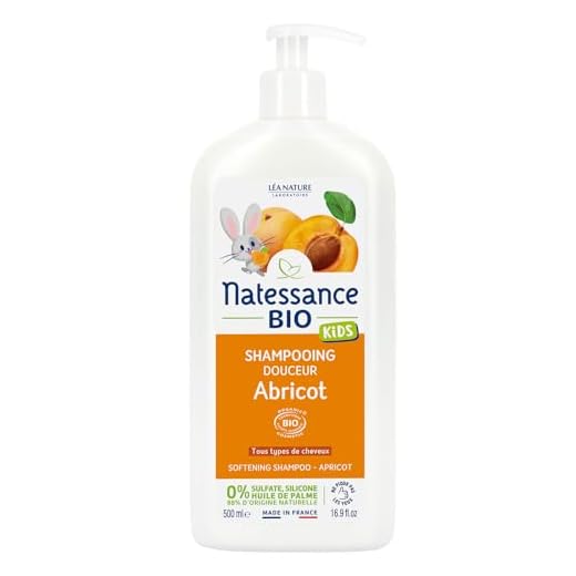 Natessance Kids High Tolerance aprikos schampo utan sulfat 500 ml