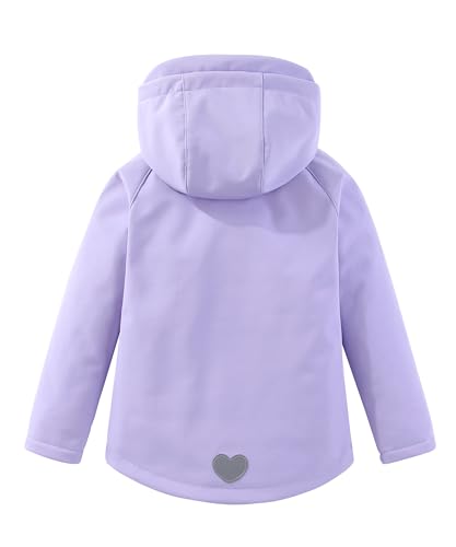 M2C Girls Hooded Fleece Lined Windproof Softshell Windbreaker Jacket2