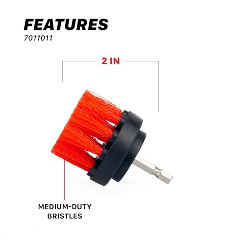 Image of Maxshine 2 inch Universal M8 Medium-Duty Upholstery & Carpet Drill Brush - Power Scrubber Attachment for Car Detailing - Removes Grime, Stains & Spots from Fabric, Seats & Carpets