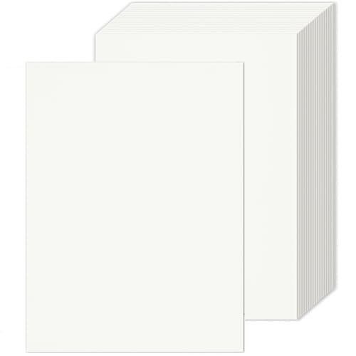 Jyvex Lot de 30 feuilles de papier cartonné blanc A4, 250 g/m², pour scrapbooking, cartonnage, peinture et projets artistiques