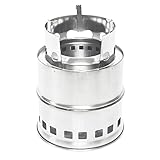 Signstek キャンプストーブ 小型 ウッドストーブ 二次燃焼 コンパクト 軽量 薪ストーブ ソロキャンプ 五徳 ステンレス薪コンロ 焚き火台 燃料不要 収納袋付き Type-A