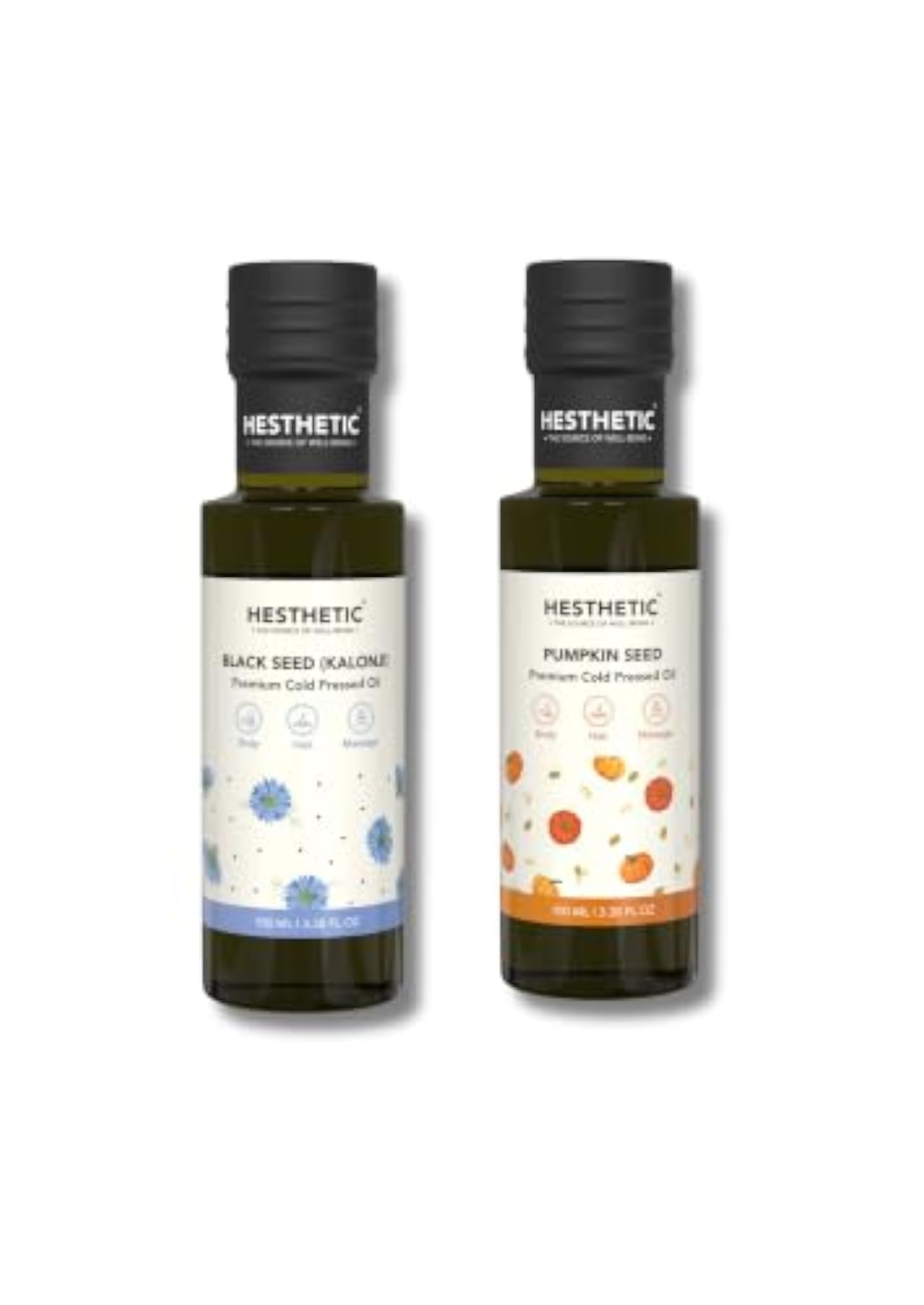 Cold Pressed Black Seed Kalonji Oil & Pumpkin Seed Oil Combo