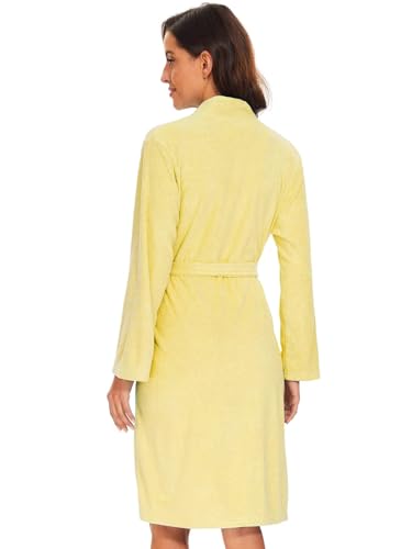Image of Vislivin Womens Lightweight Bathrobe Soft Kimono Robes Terry Cloth Bathrobe Knee Length Bath Gown