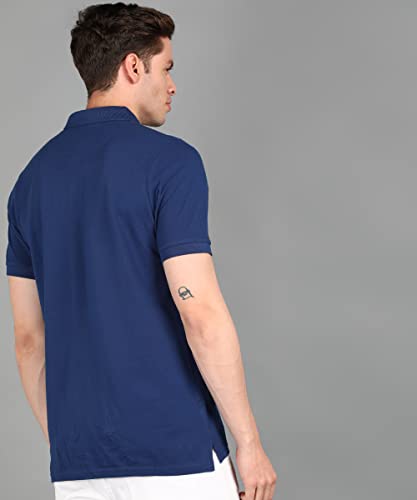 Image of Urbano Fashion Men's Colour-Block Slim Fit Half Sleeve Cotton Polo T-Shirt
