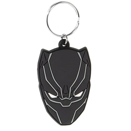 Pyramid International Marvel Avengers Black Panther - Llavero de goma, Negro, Talla única