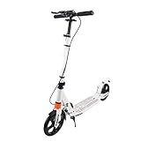 ♦ Patinete para adultos de aleación de aluminio resistente con una capacidad de carga de hasta 120 kg, la rueda trasera funciona bien con un freno de disco para una parada rápida y sin esfuerzo.