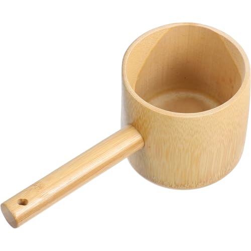 HOMSFOU Bath Spoon Wooden Shampoo Spoon Ladle Wooden Scoops Sauna Scoop Wooden Water Scoop Spoon Bamboo Water Wine Ladle Large Ladle Bath Salt Ladle Scoop Japanese-style China