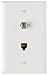 Legrand-Pass & Seymour TPTELTVWCC10 Coaxial Connector Wall Plate One Rj11 Jack and One Cable TV F Connector, White